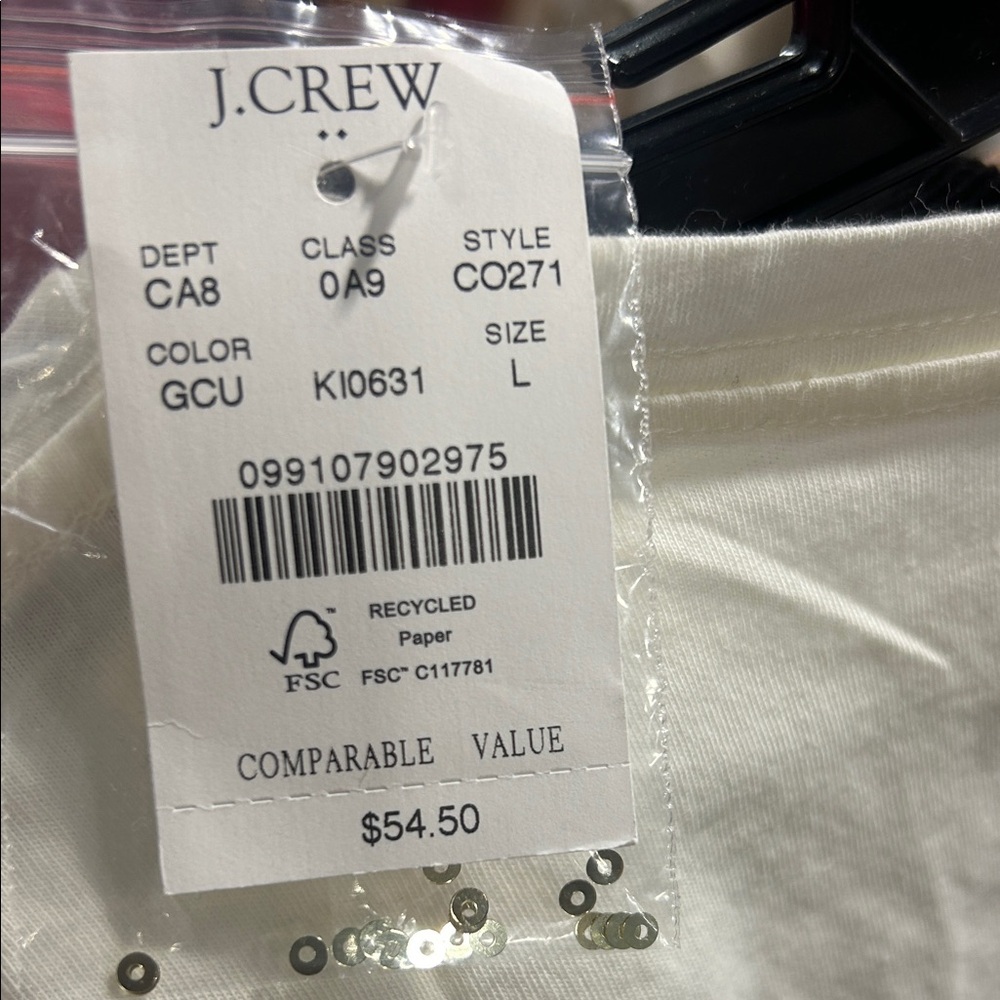 J. CREW NWT COLLECTOR tee size L Champagne Glasses Graphic - Picture 6 of 7